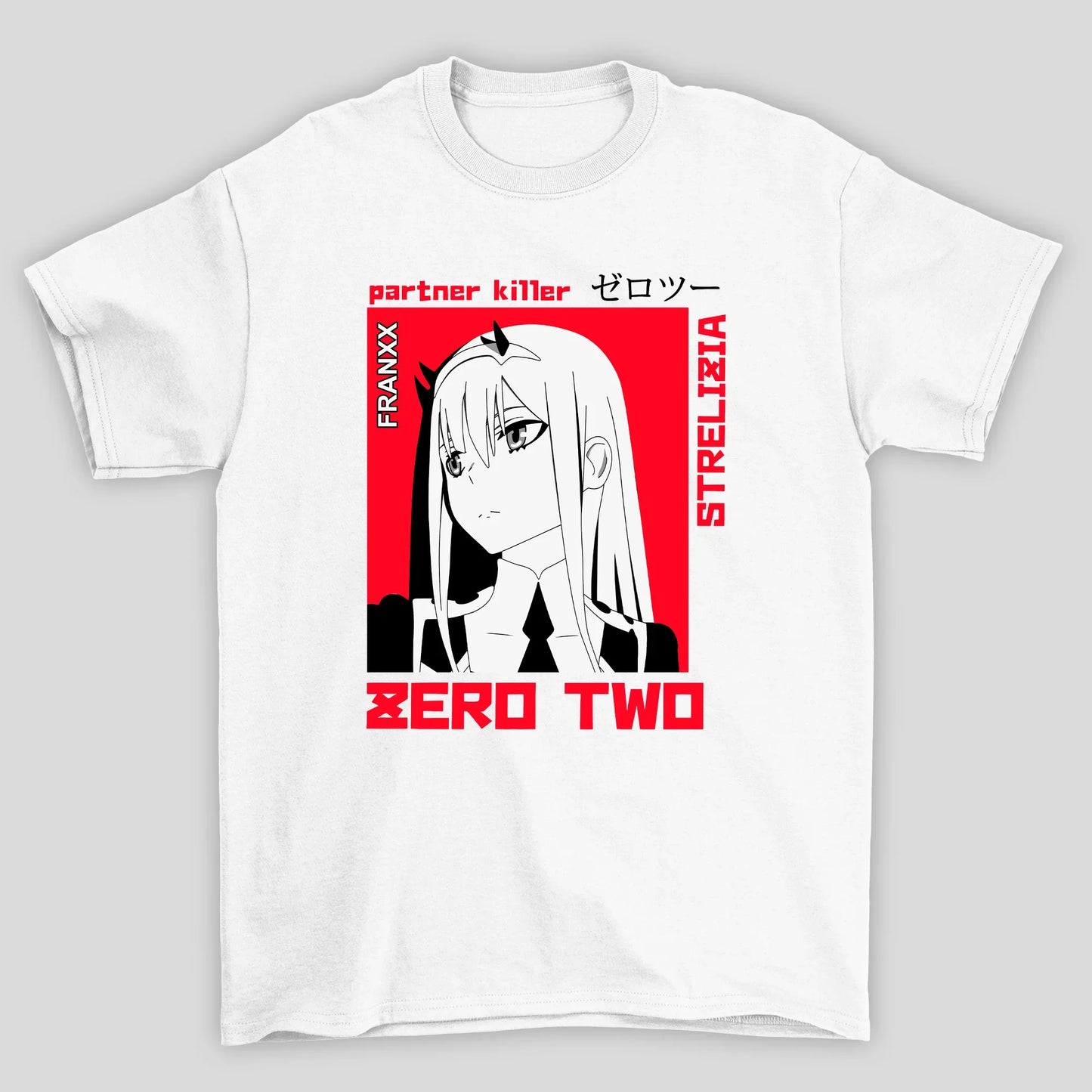Camiseta Básica Unissex Zero Two Partner Killer Darling In The Franxx