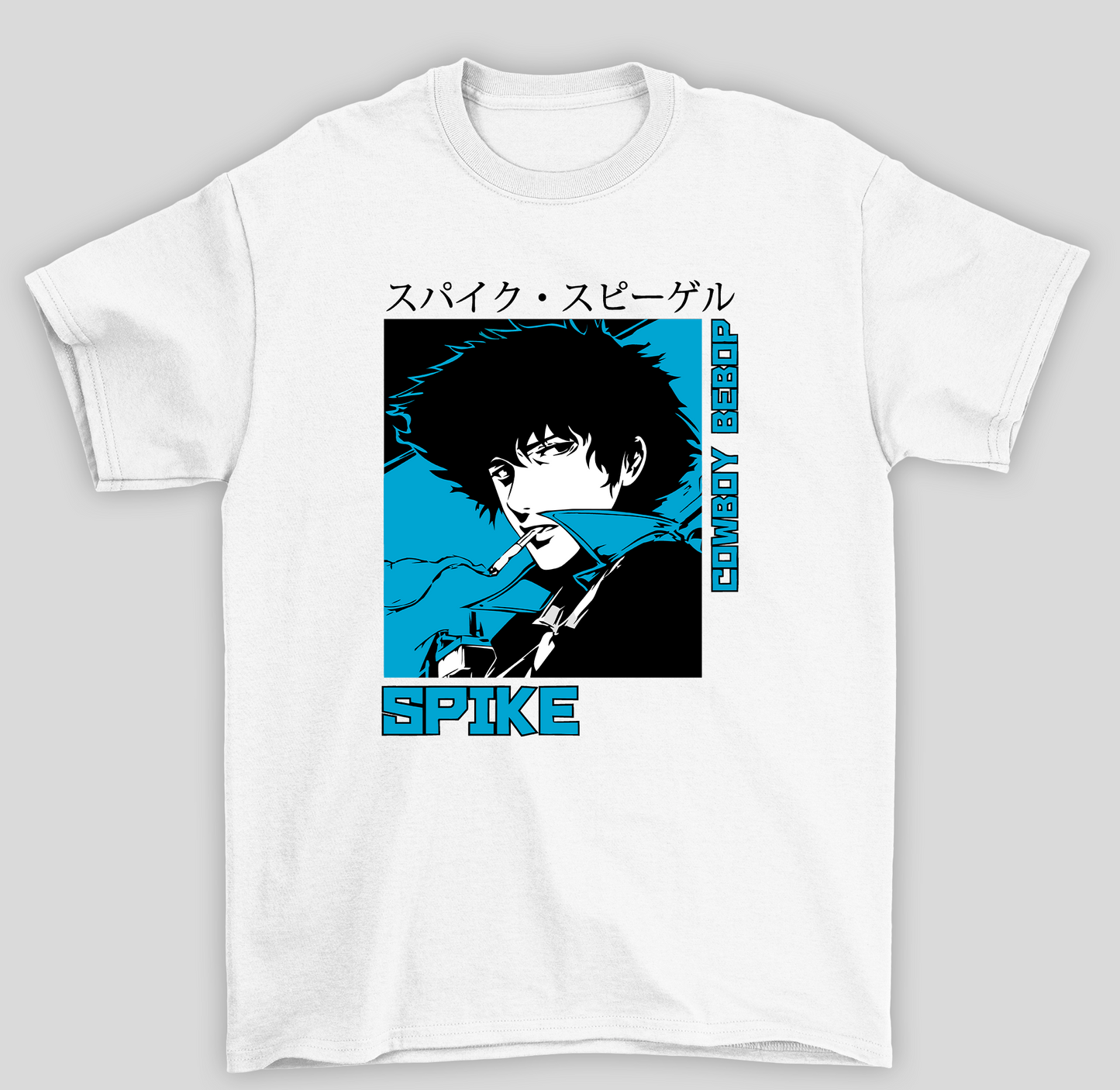 Camiseta Básica Unissex Cowboy Bepop Spike- branco