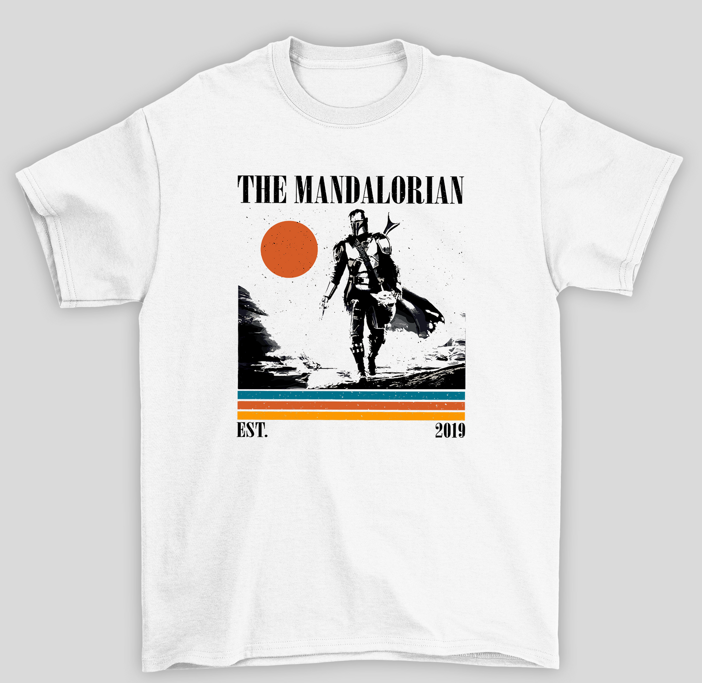 Camiseta Básica Unissex The Mandalorian EST 2019 Sol