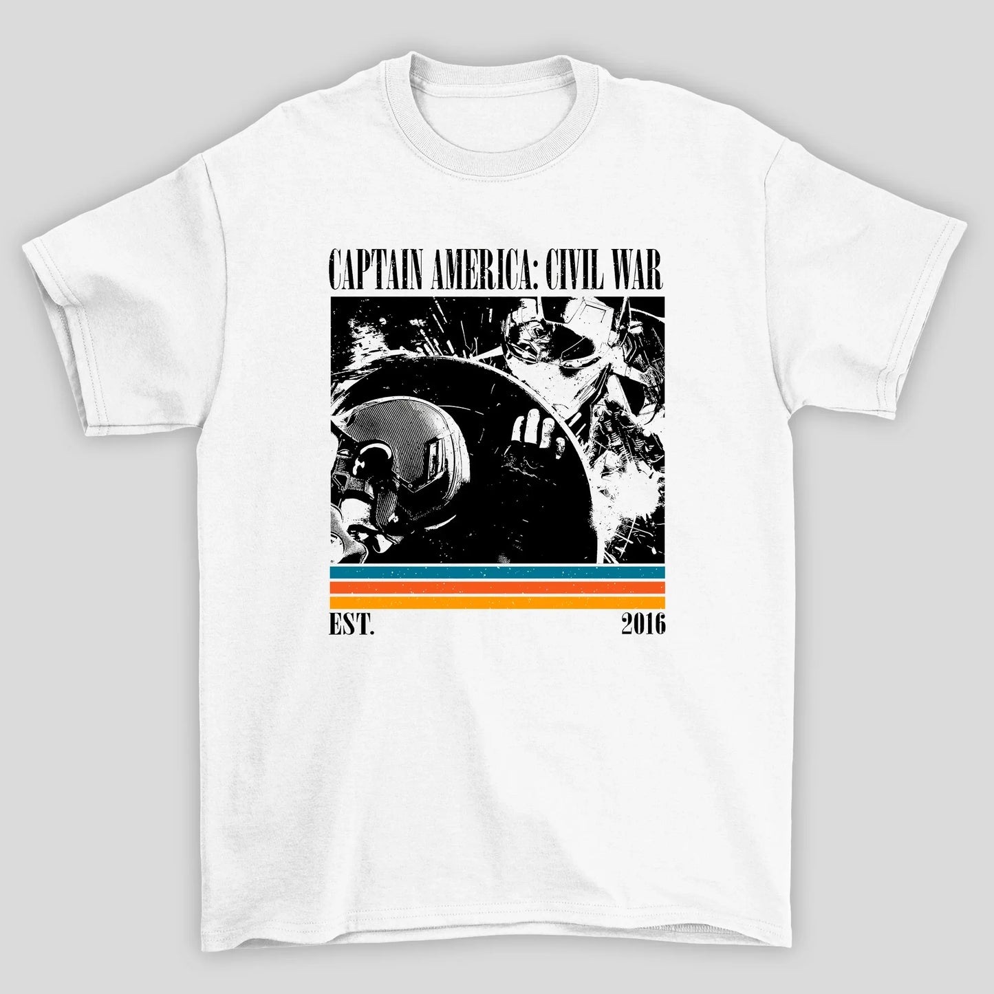 Camiseta Básica Unissex Capitão América Est. 2016