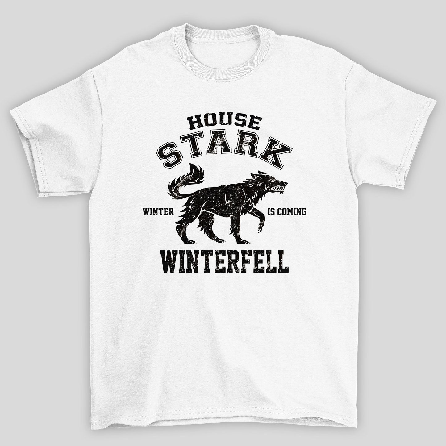 Camiseta Básica Unissex House Stark Lobo Game Of Thrones