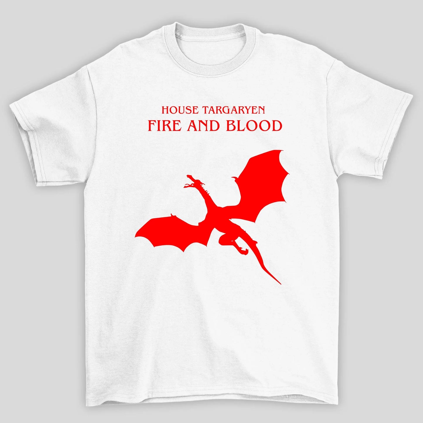 Camiseta Básica Unissex Fire And Blood Dragão Game Of Thrones