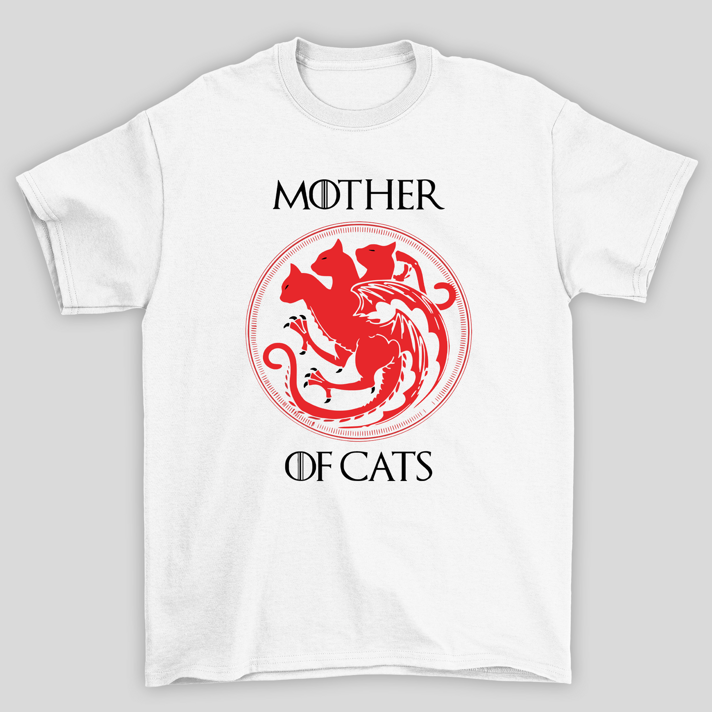 Camiseta Básica Unissex Mother Of Cats Game Of Thrones