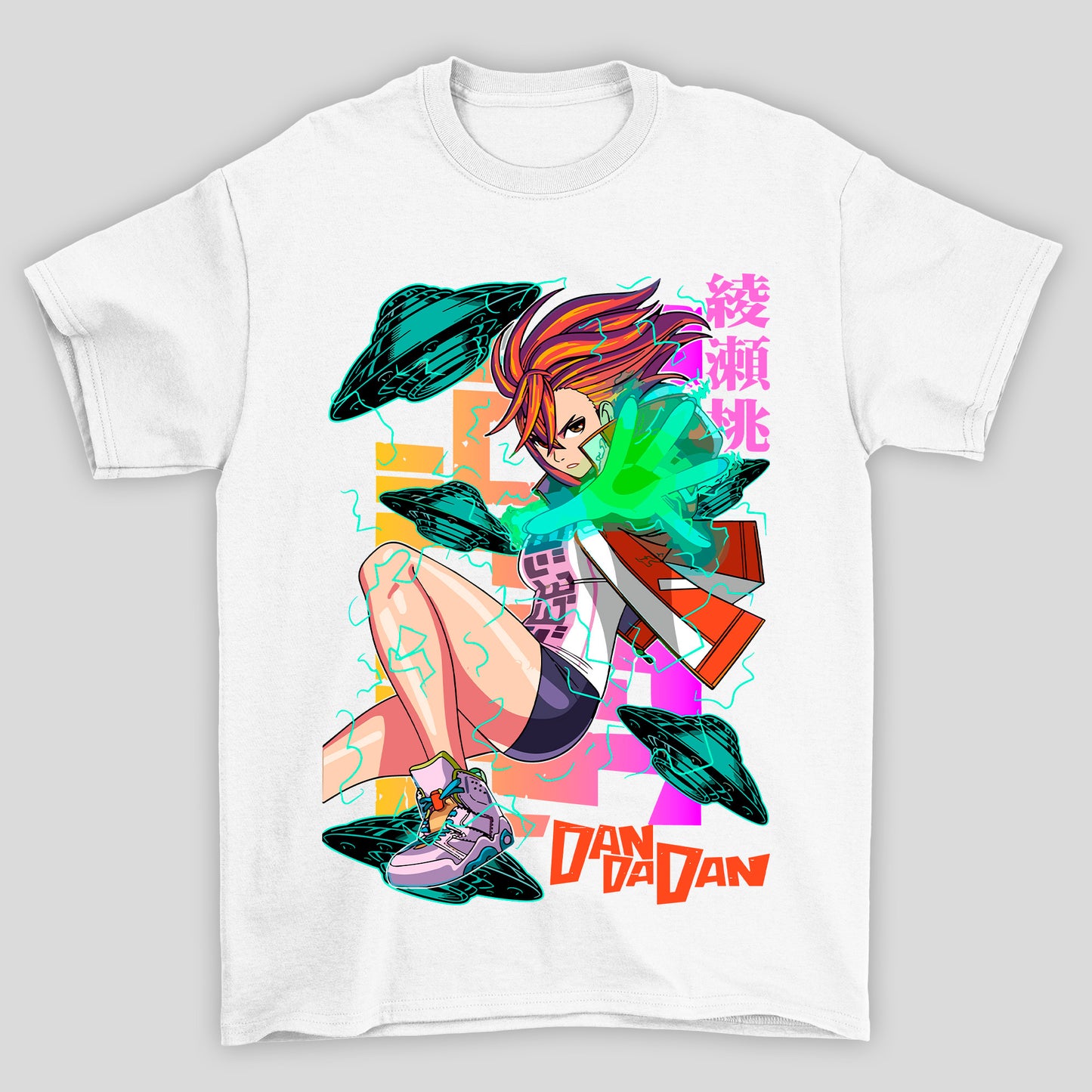 Camiseta Básica Unissex Dandadan Momo Ayase Naves