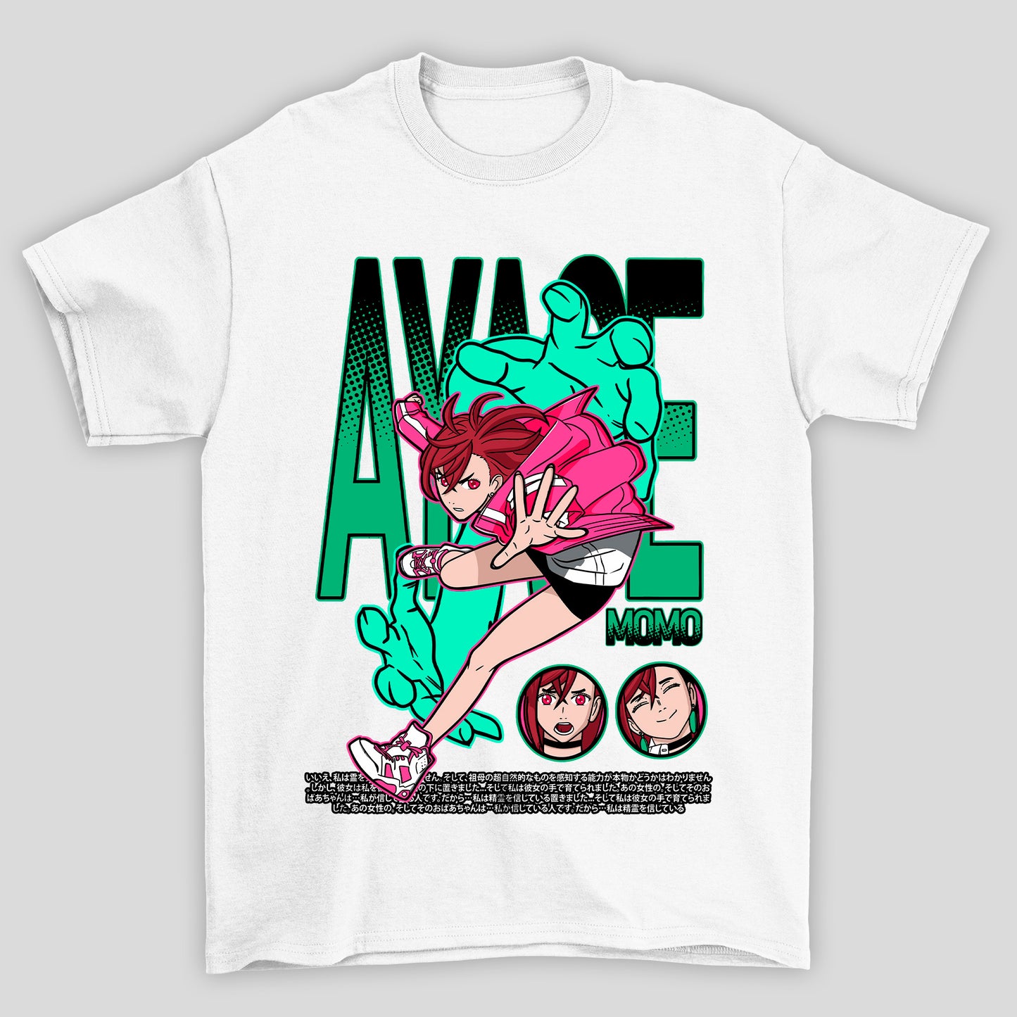 Camiseta Básica Unissex Dandadan Momo Ayase Maos