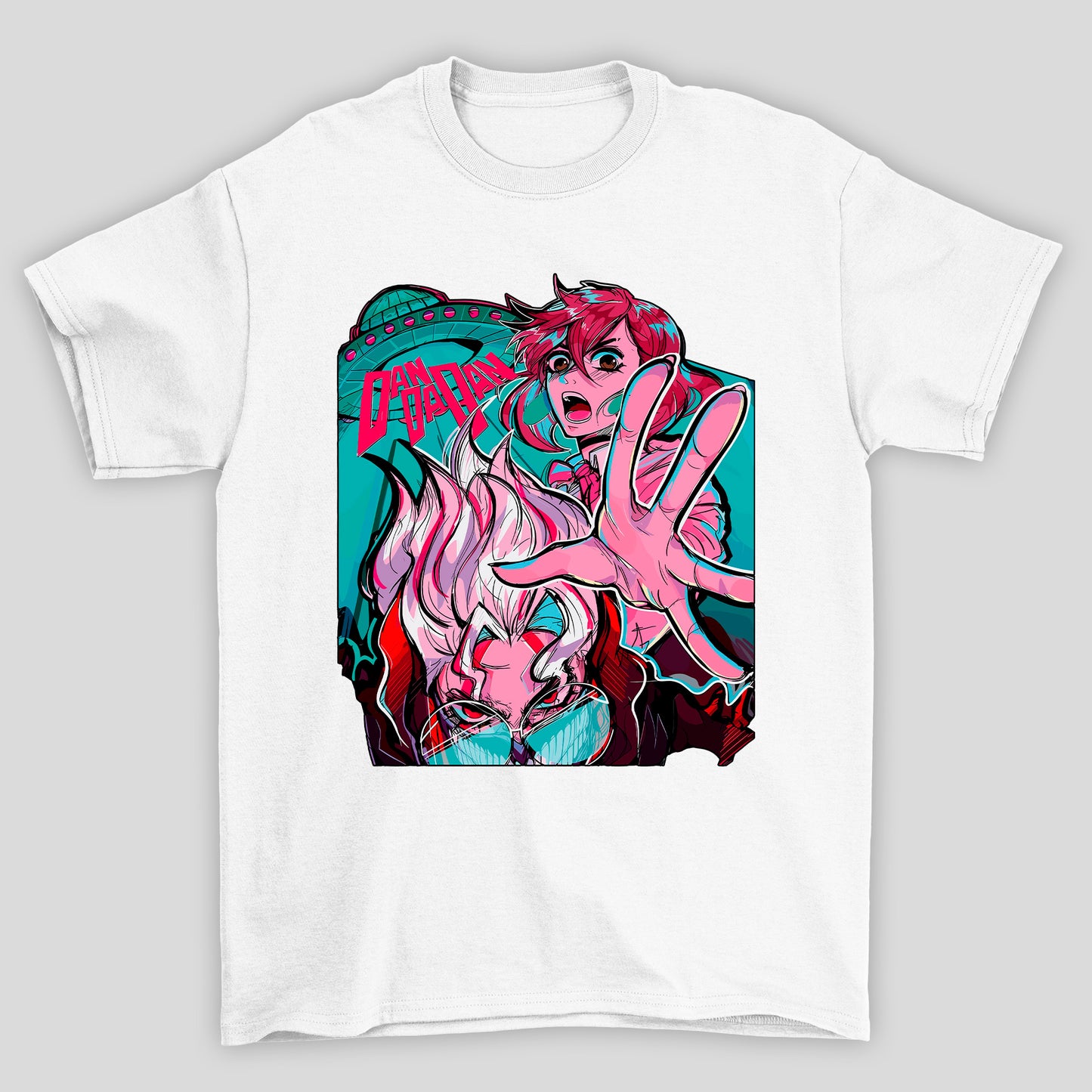 Camiseta Básica Unissex Dandadan Momo Ayase Okarun Nave