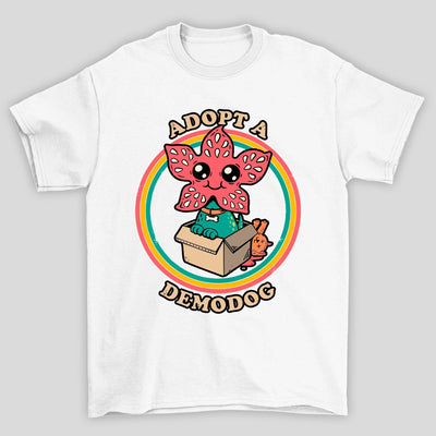 Camiseta Básica Unissex Adopt a Demodog Stranger Things