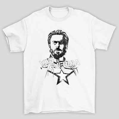 Camiseta Básica Unissex Viva America Capitao America