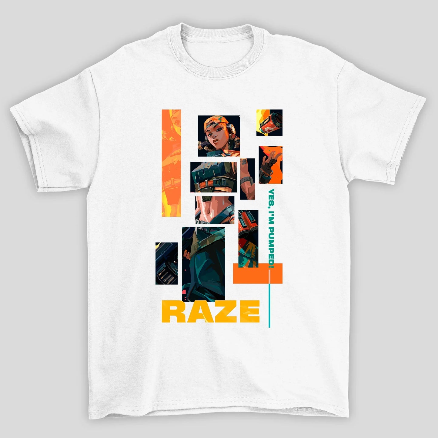 Camiseta Básica Unissex Raze Quadrados Valorant
