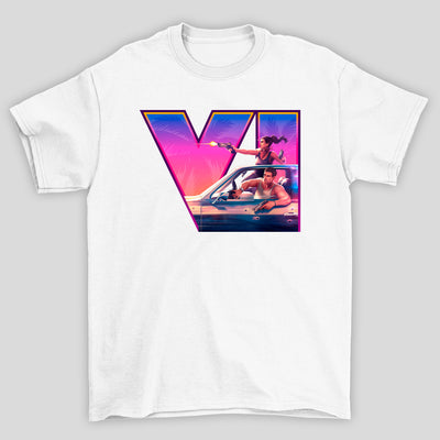 Camiseta Básica Unissex GTA Lucia e Jason T!rote!o
