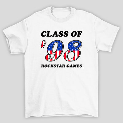 Camiseta Básica Unissex GTA Class Of 98 Rockstar Games