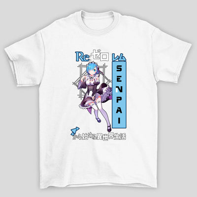 Camiseta Básica Unissex Rem Sennpai Re Zero