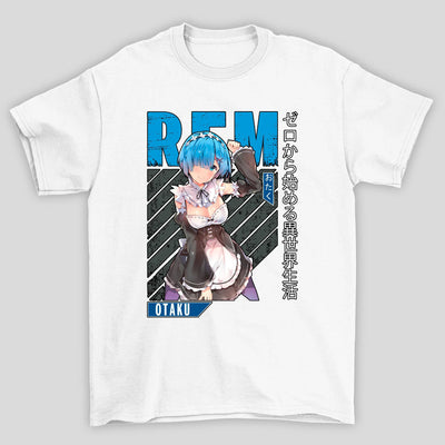 Camiseta Básica Unissex Rem Kanji Otaku Re Zero