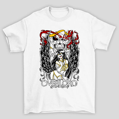 Camiseta Básica Unissex Overlord Albedo Ainz Kanji