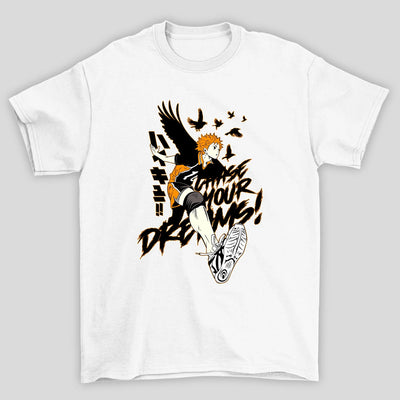Camiseta Básica Unissex Hinata Chase Your Dreams Haikyuu