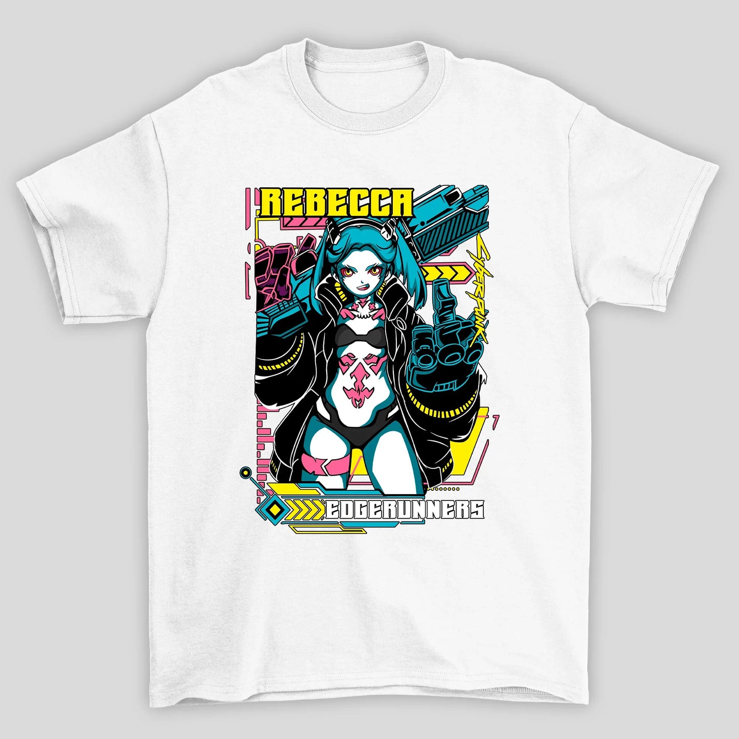 Camiseta Básica Unissex Rebecca Dedo Cyberpunk Edgedruuners