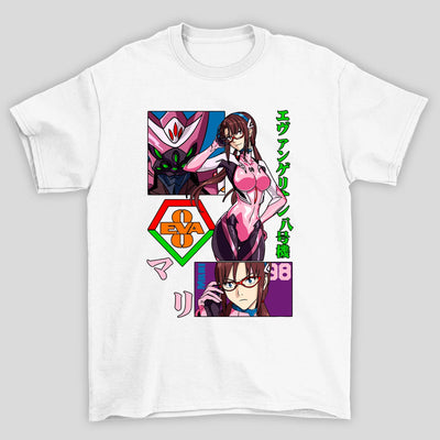 Camiseta Básica Unissex Mari EVA00 Kanji Evangelion