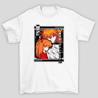 Camiseta Básica Unissex Asuka Nerv Kanji Evangelion