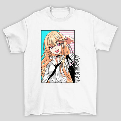 Camiseta Básica Unissex Marin Kanji Colorido My Dress Up Darling