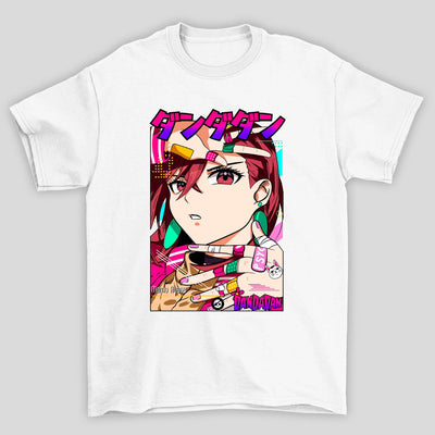 Camiseta Básica Unissex Momo Ayase Kanji Bandeides Dandadan