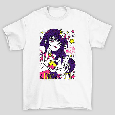 Camiseta Básica Unissex Ai Hoshino Coração Oshi No Ko