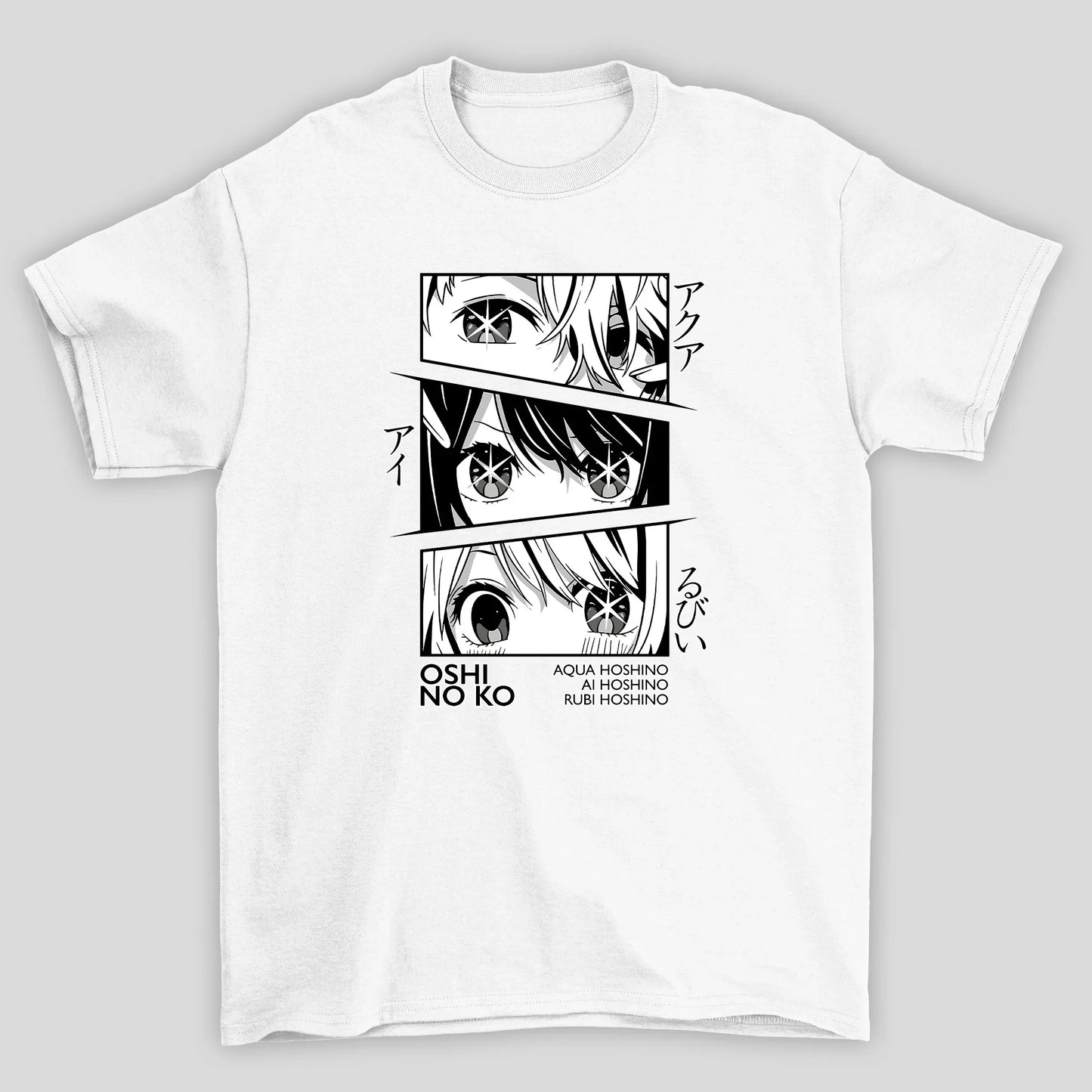 Camiseta Básica Unissex OLHOS Ai Hoshino e Filhos Oshi No Ko