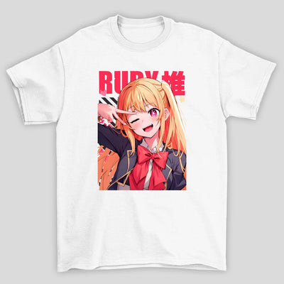 Camiseta Básica Unissex Ruby Kanji Piscando Oshi No Ko