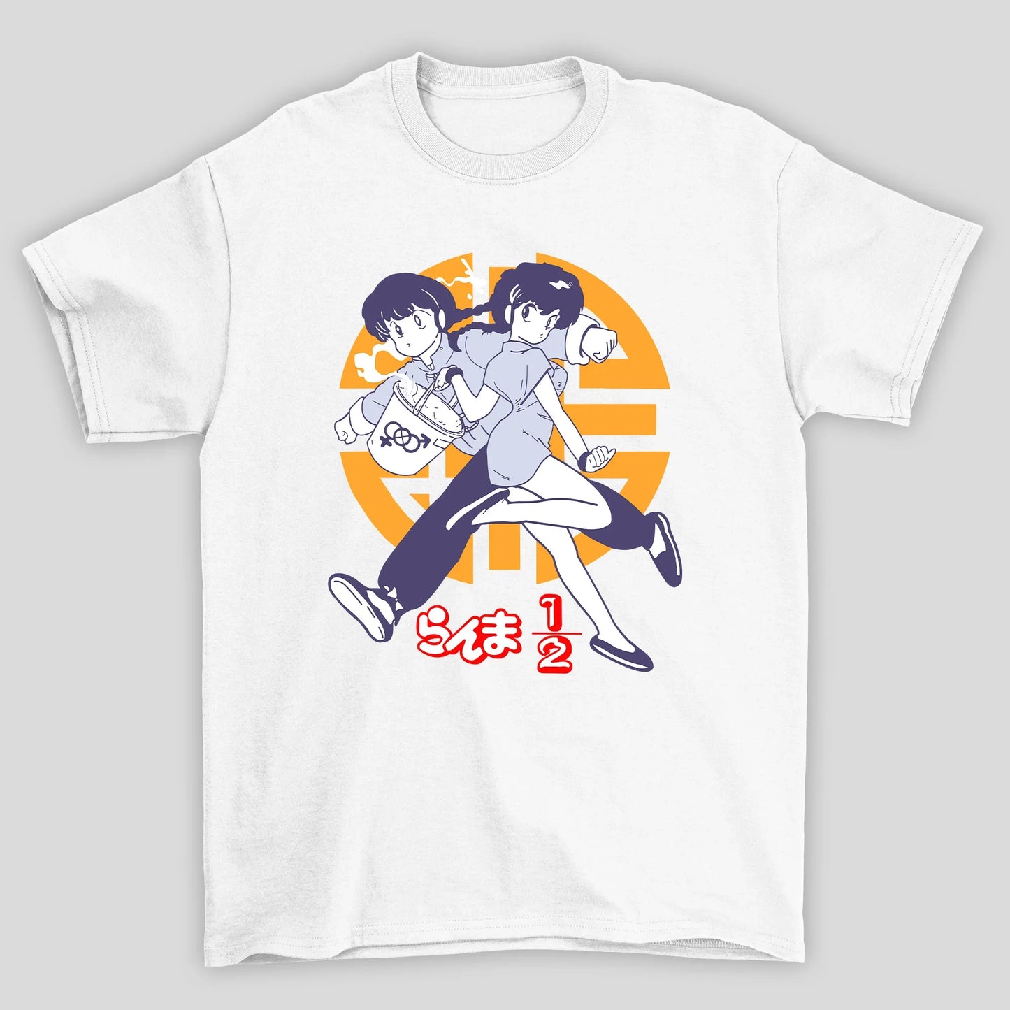 Camiseta Básica Unissex Ranma Saotome Balde Kanji