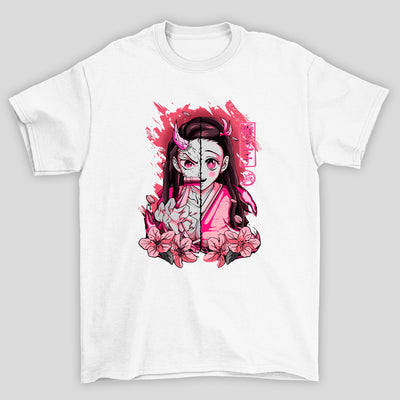 Camiseta Básica Unissex Demon Slayer Nezuko Flor