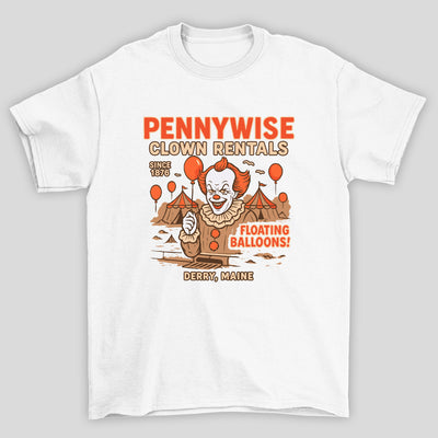 Camiseta Básica Unissex Pennywise Clown Rentals IT A Coisa