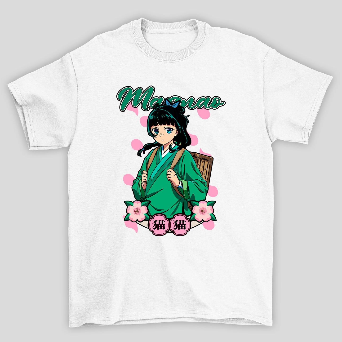 Camiseta Básica Unissex The Apothecary Diaries Maomao Kanji Flowers