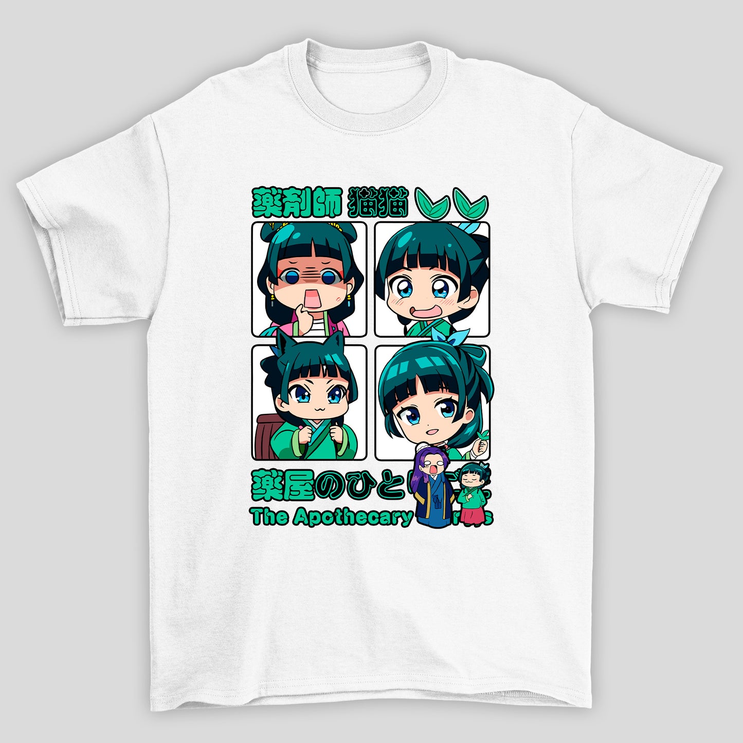 Camiseta Básica Unissex Kanji Chibi The Apothecary Diaries