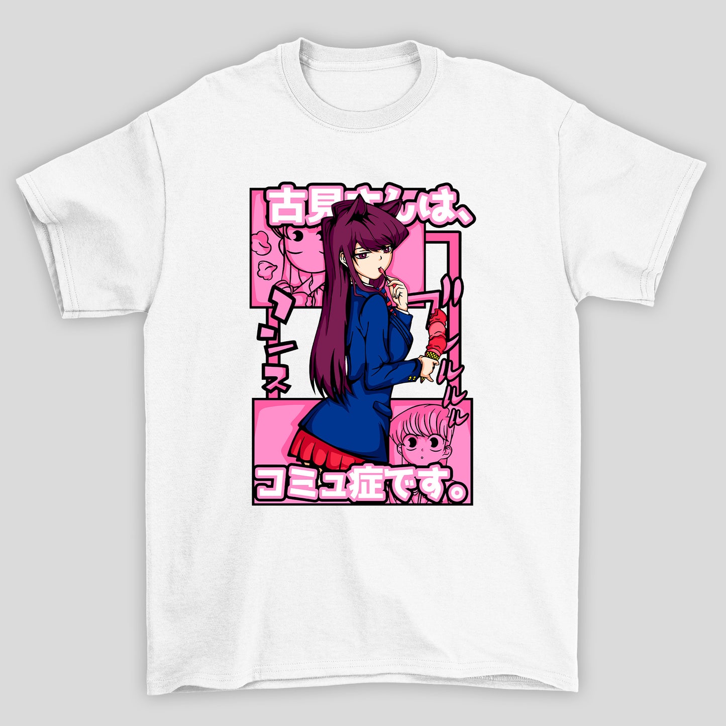 Camiseta Básica Unissex Komi Kanji Sorvete Komi Cants Communicate