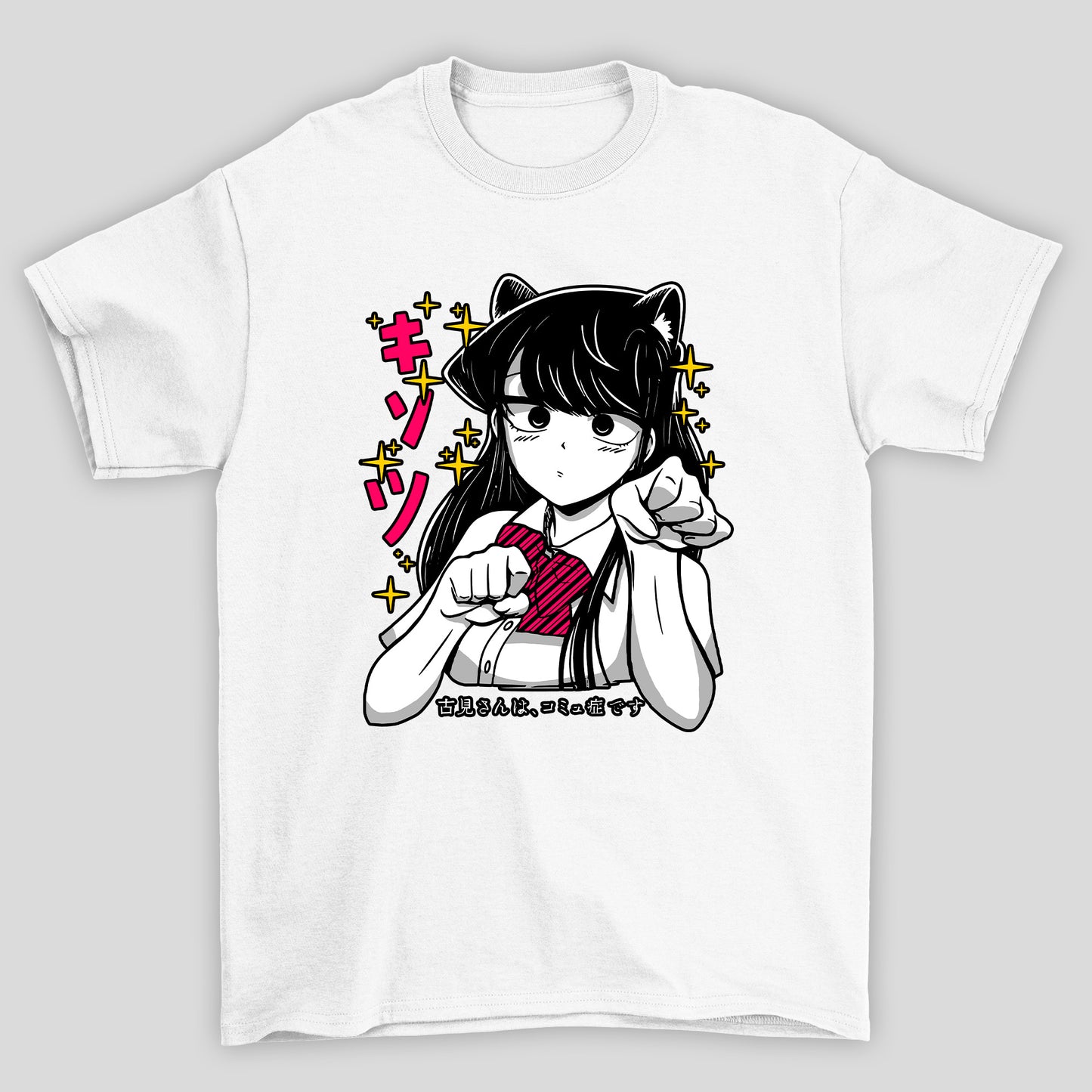 Camiseta Básica Unissex Neko Komi Kanji Komi Cants Communicate