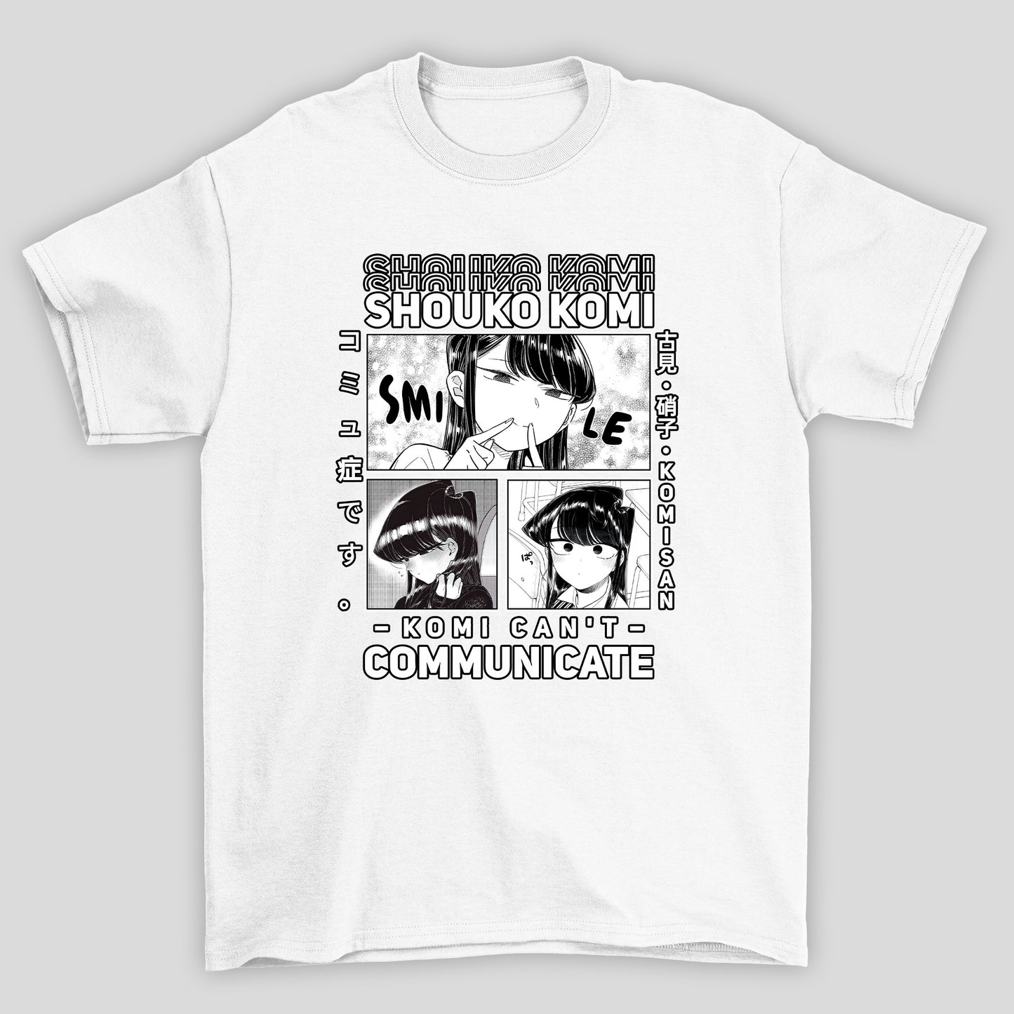 Camiseta Básica Unissex Smile Shouko Komi Cants Communicate