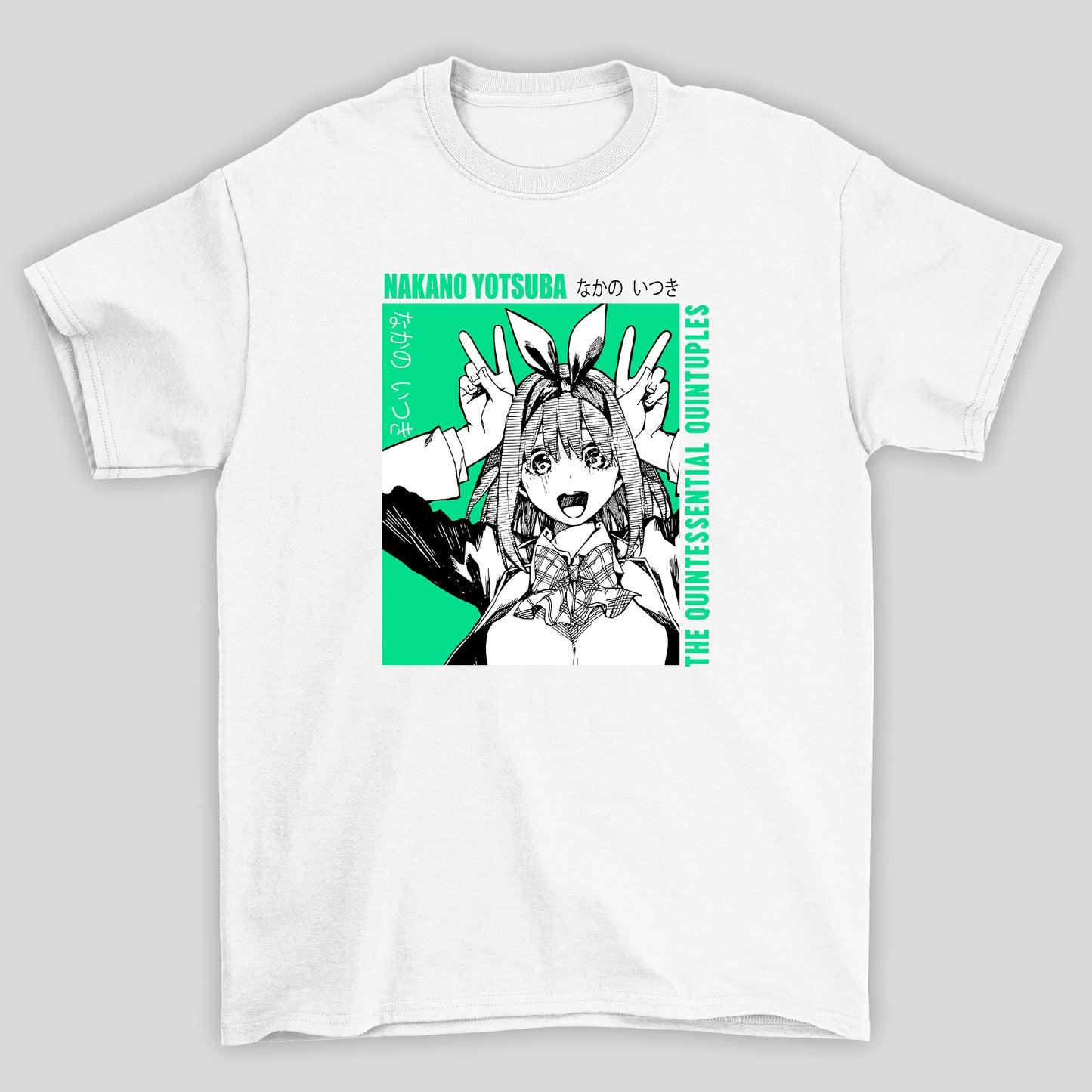Camiseta Básica Unissex The Quintessential Quintuplets Nakano Yotsuba Kanji