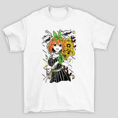 Camiseta Básica Unissex The Quintessential Quintuplets Yotsuba Girassol