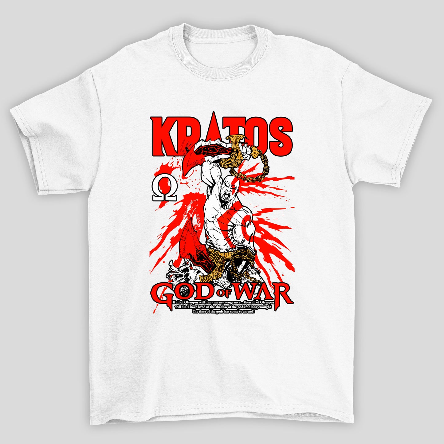 Camiseta Básica Unissex Kratos Classico Blade Os Kaos God Of War