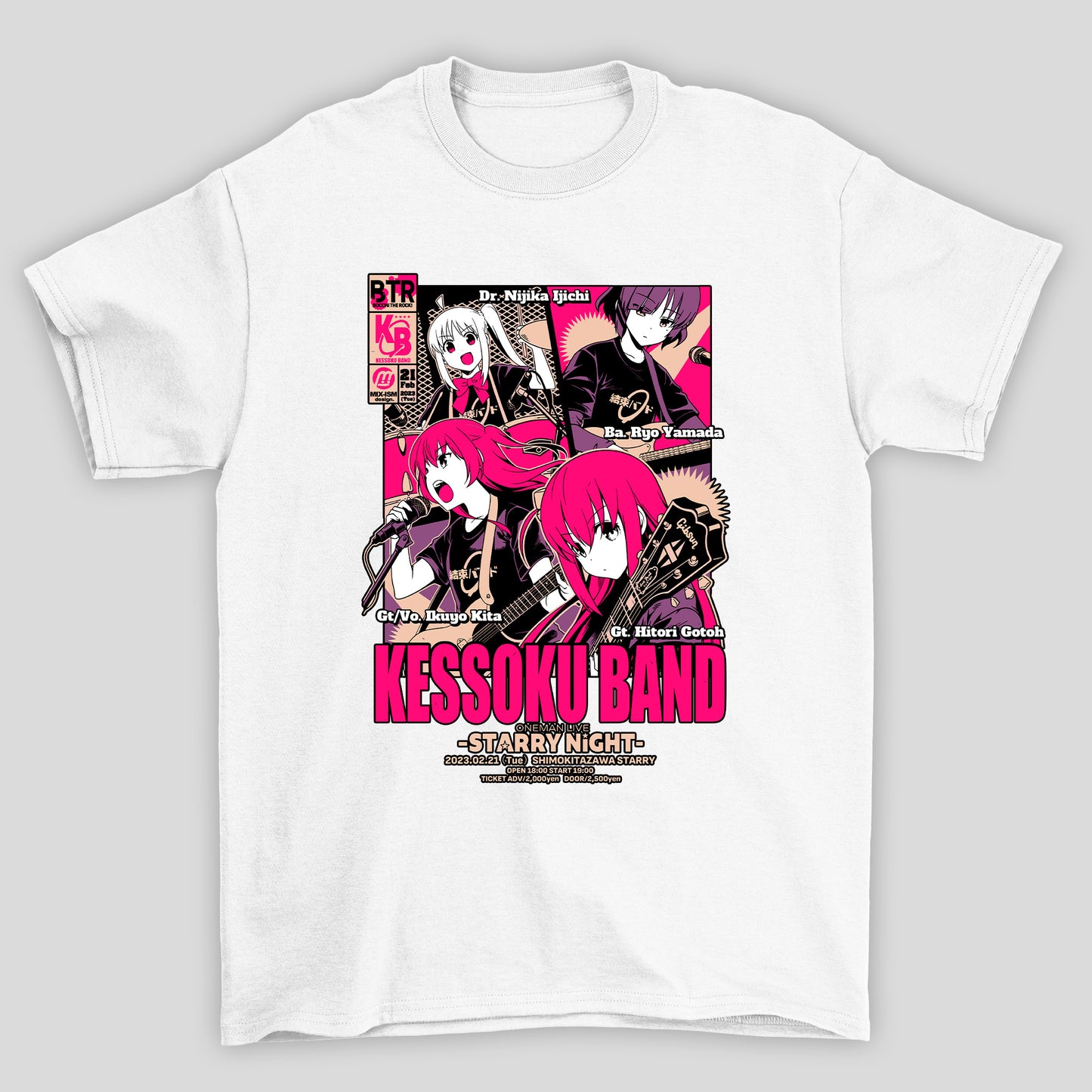 Camiseta Básica Unissex Kessoku Band Poster Show Bocchi The Rock
