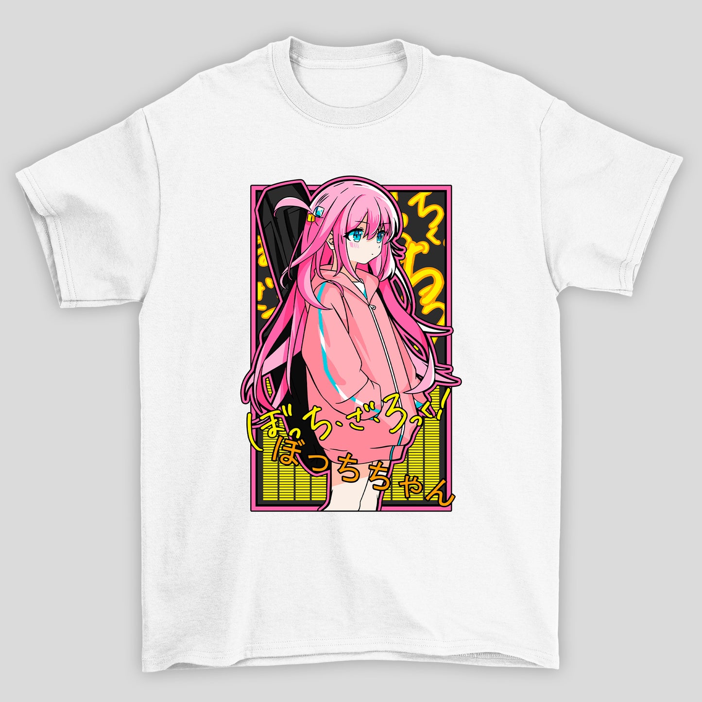 Camiseta Básica Unissex Gotou Kanji Guitarra Bocchi The Rock