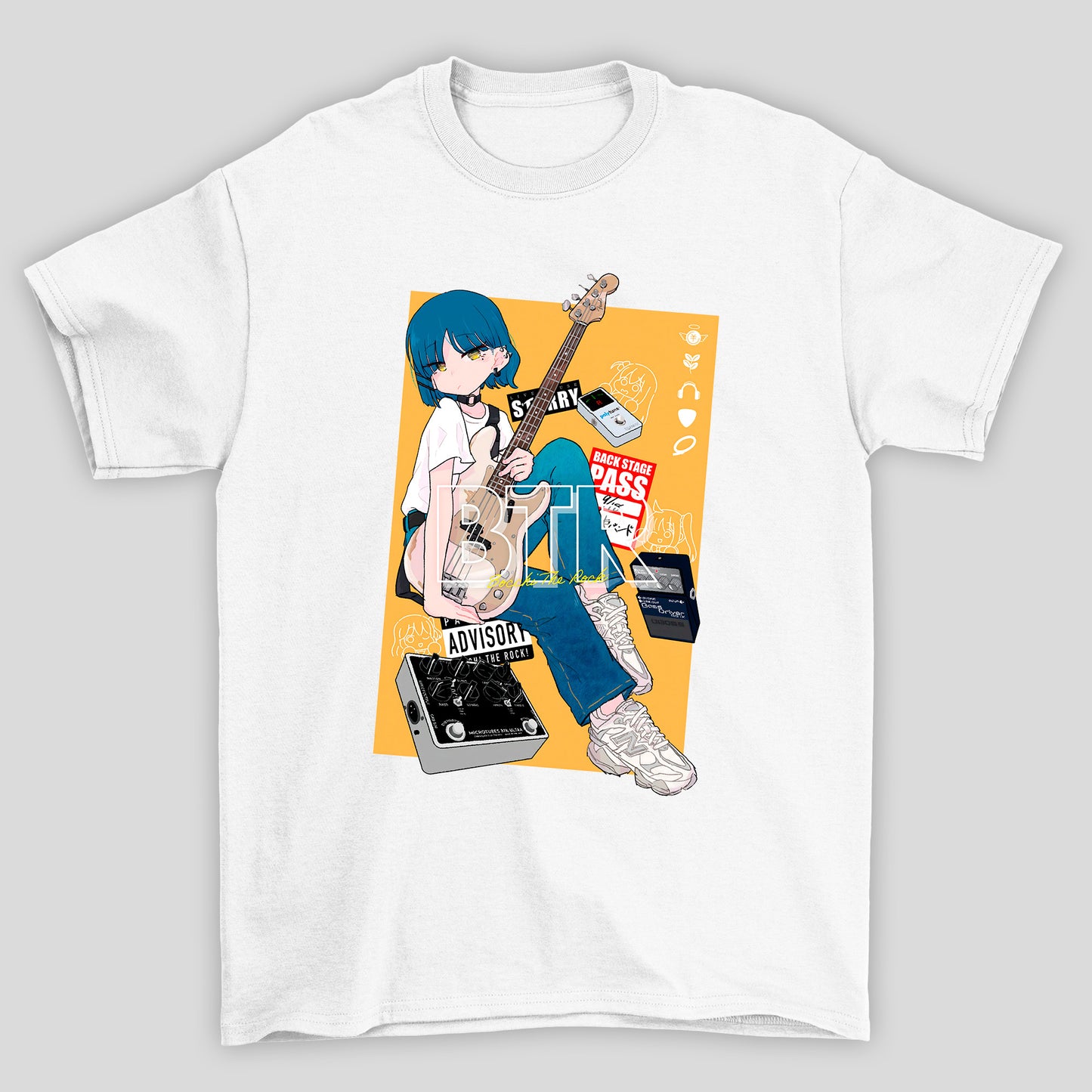 Camiseta Básica Unissex Yamada Ryou Baixo Btr Bocchi The Rock