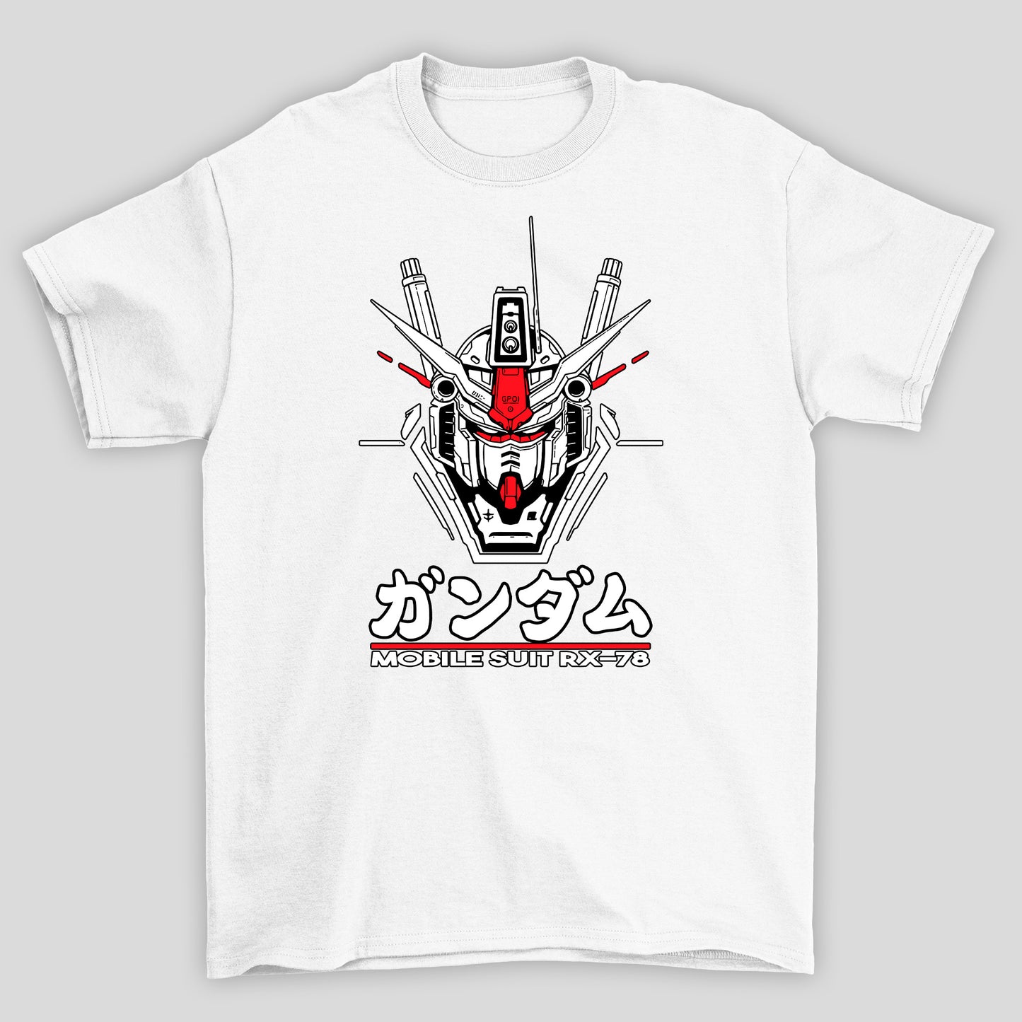 Camiseta Básica Unissex Gundam Kanji Mobile Suit RX-78