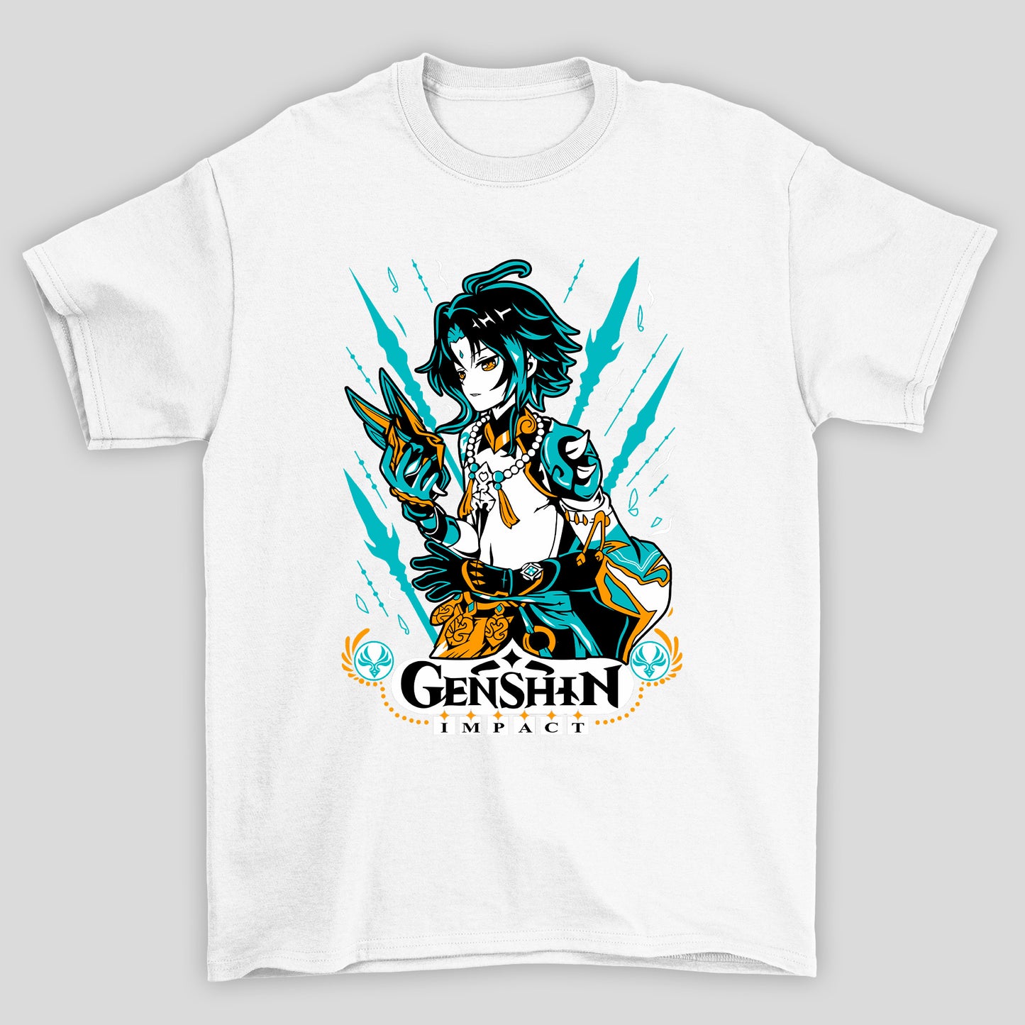 Camiseta Básica Unissex Xiao Mascara Genshin