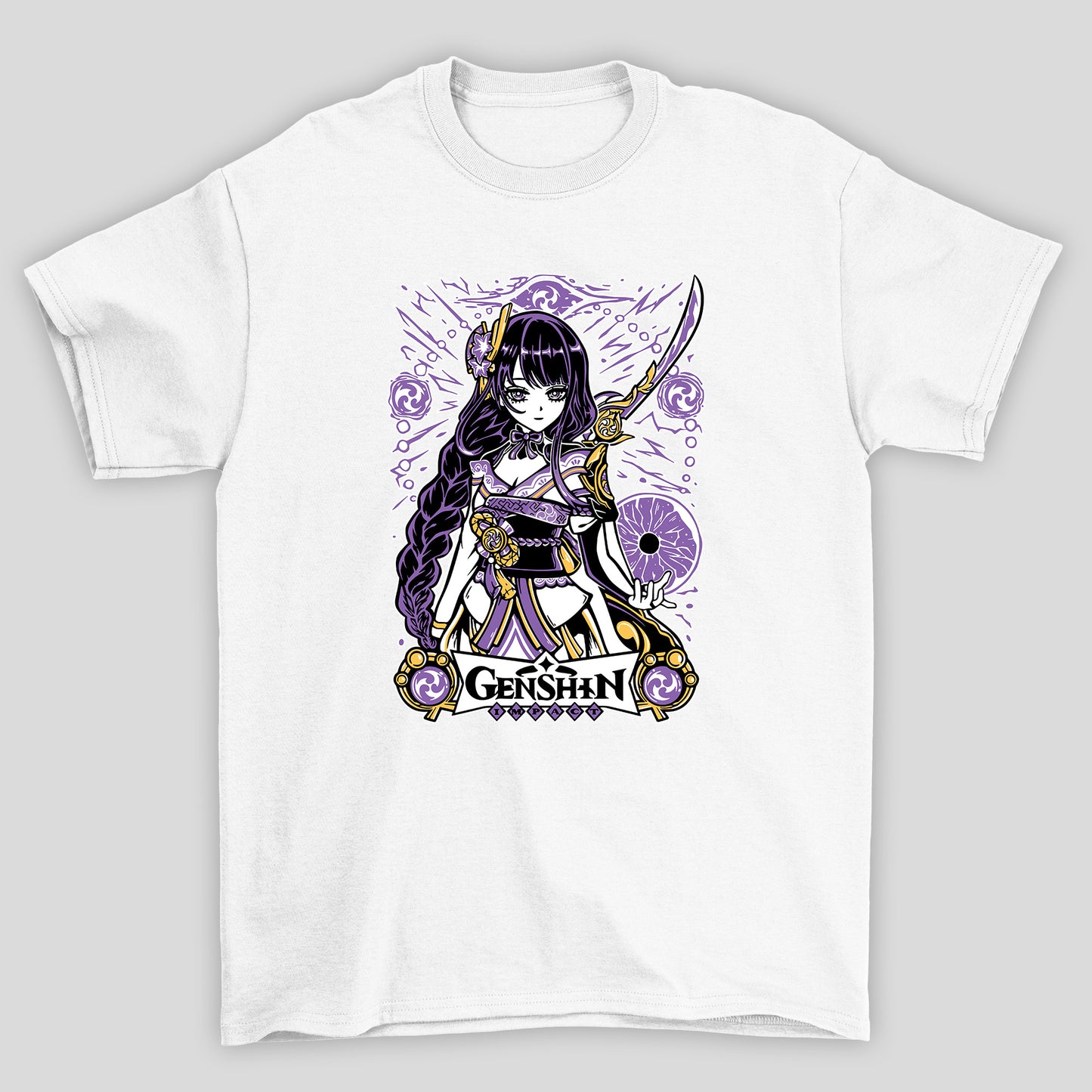 Camiseta Básica Unissex Shogun Raiden Genshin