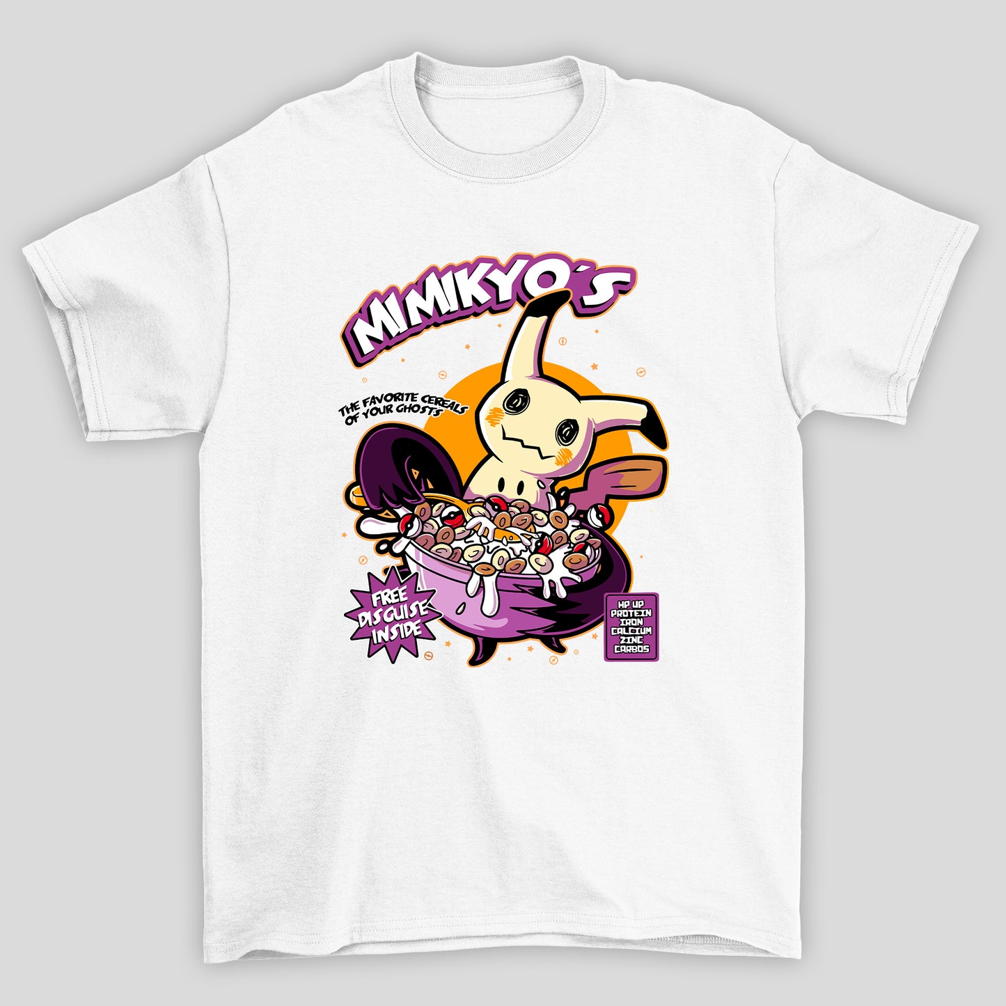 Camiseta Básica Unissex Mimikyu Cereal Pokemon Halloween