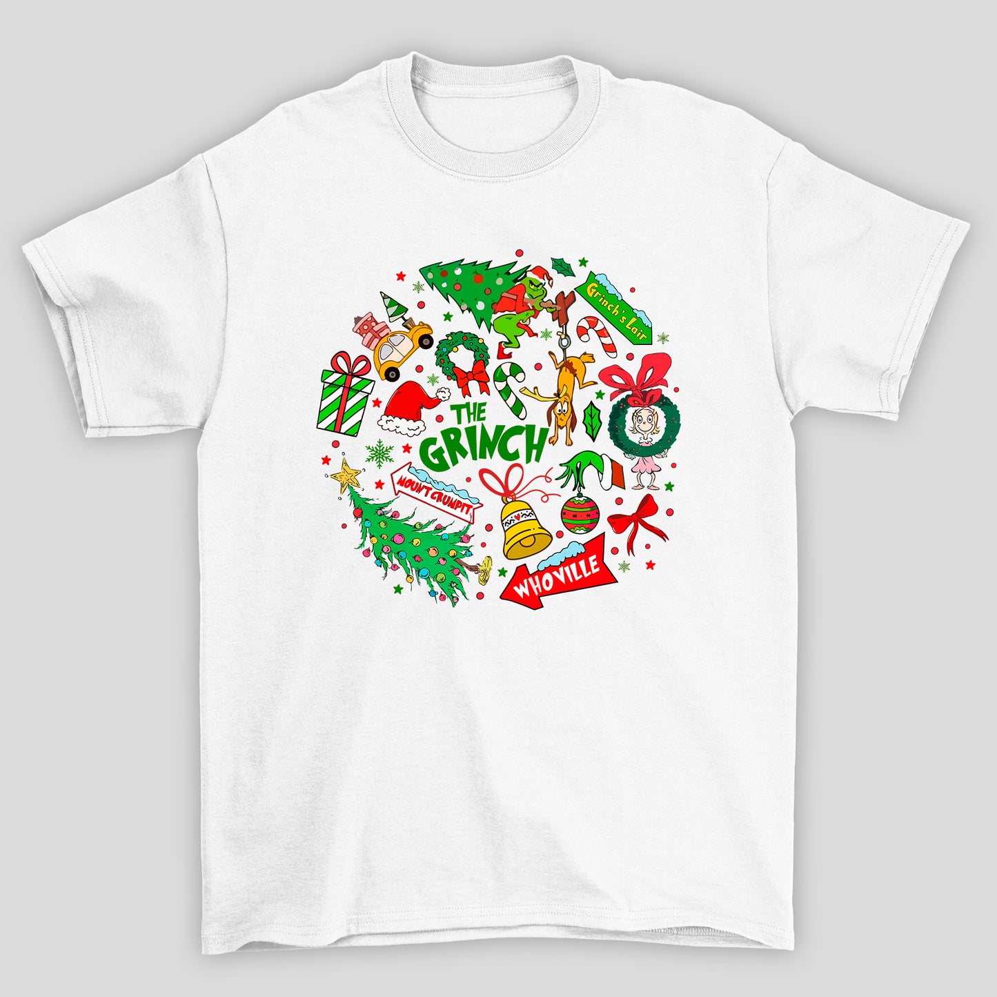 Camiseta Básica Unissex O Grinch Desenhos