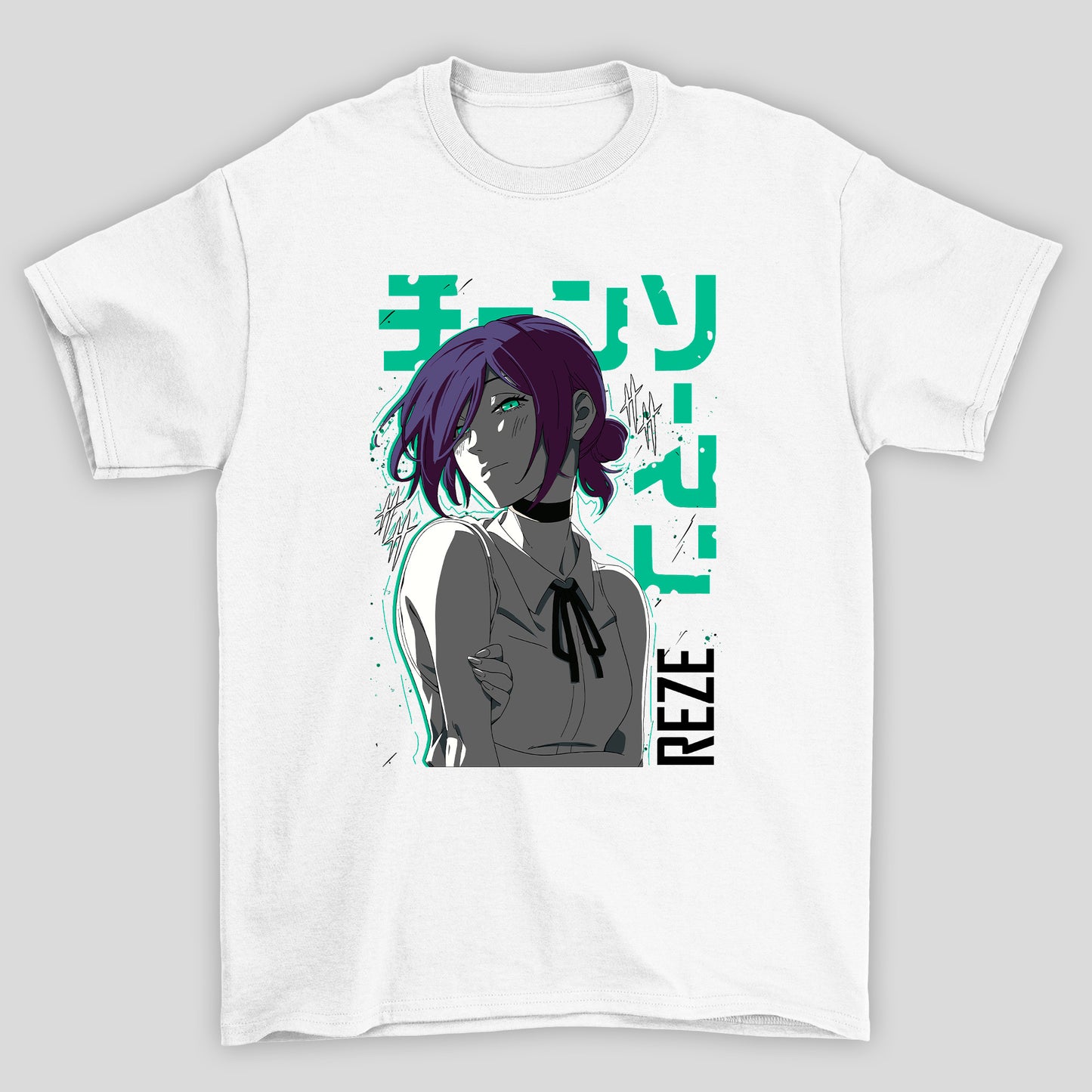 Camiseta Básica Unissex Chainsaw Man Reze Manga Kanji