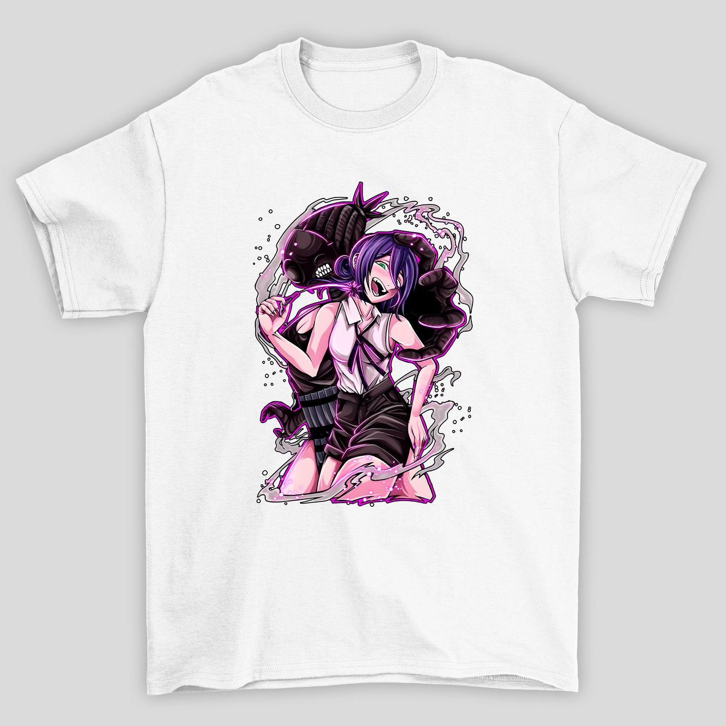 Camiseta Básica Unissex Chainsaw Man Reze Bomba Fumaça