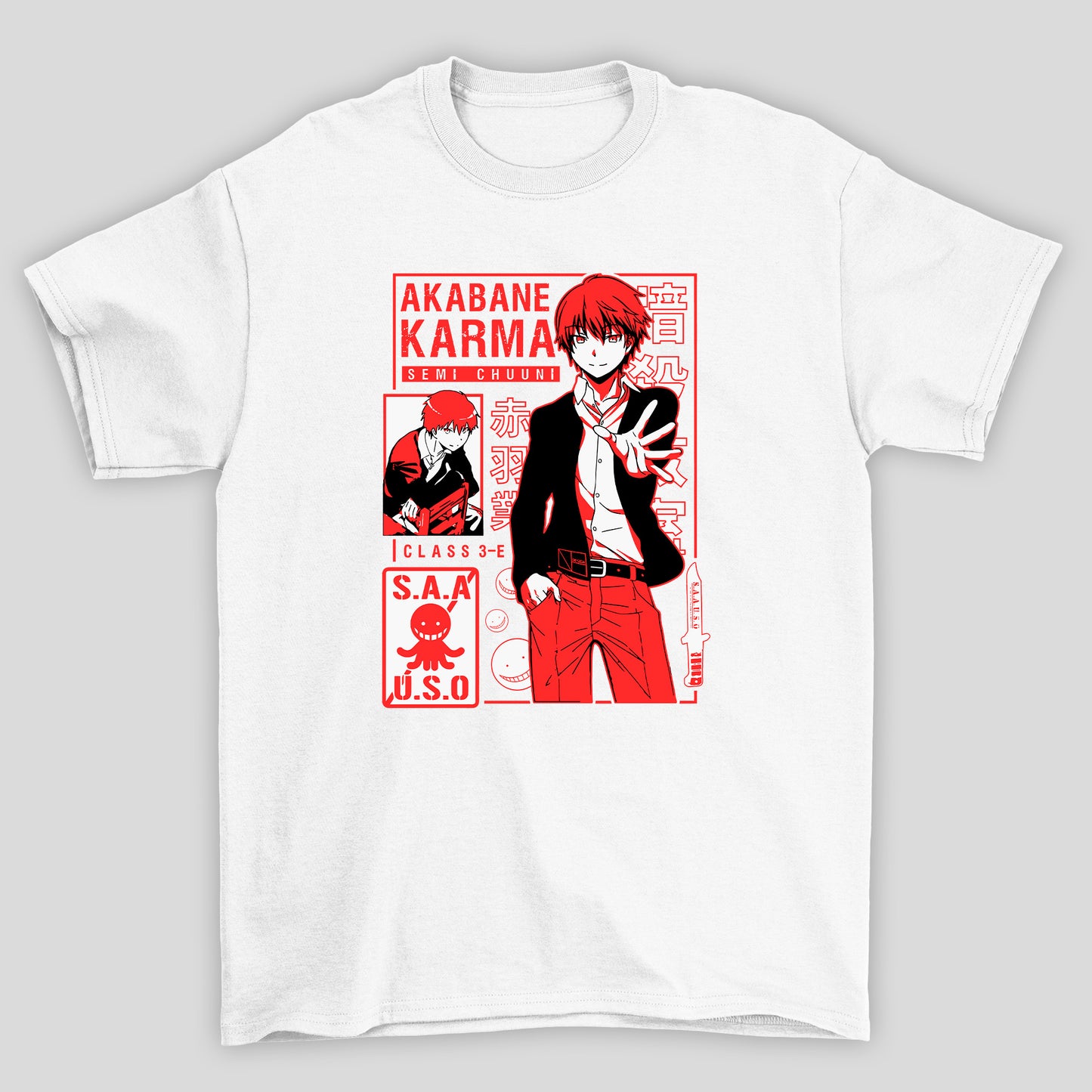 Camiseta Básica Unissex Koro Sensei Akabane Karma