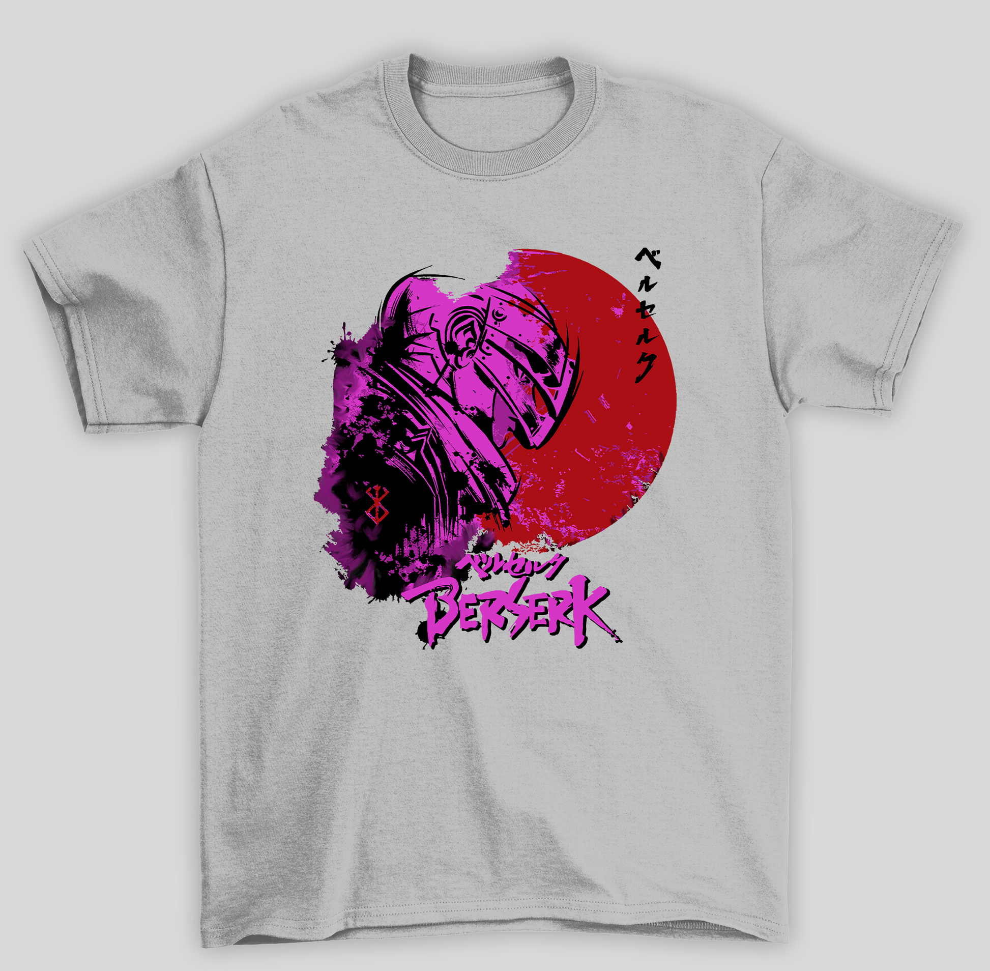 Camiseta Básica Unissex Berserk Anime Mangá- cinza